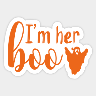 I'm Her Boo | Orange Text Couples Halloween Sticker